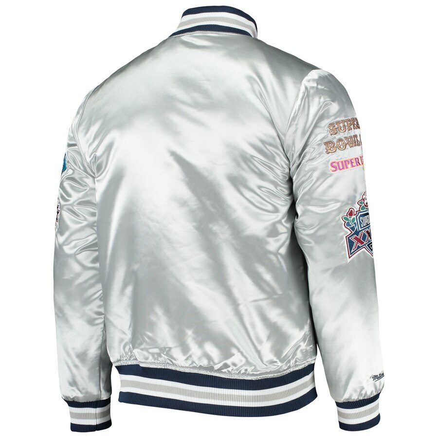 dallas cowboys mitchell and ness satin jacket